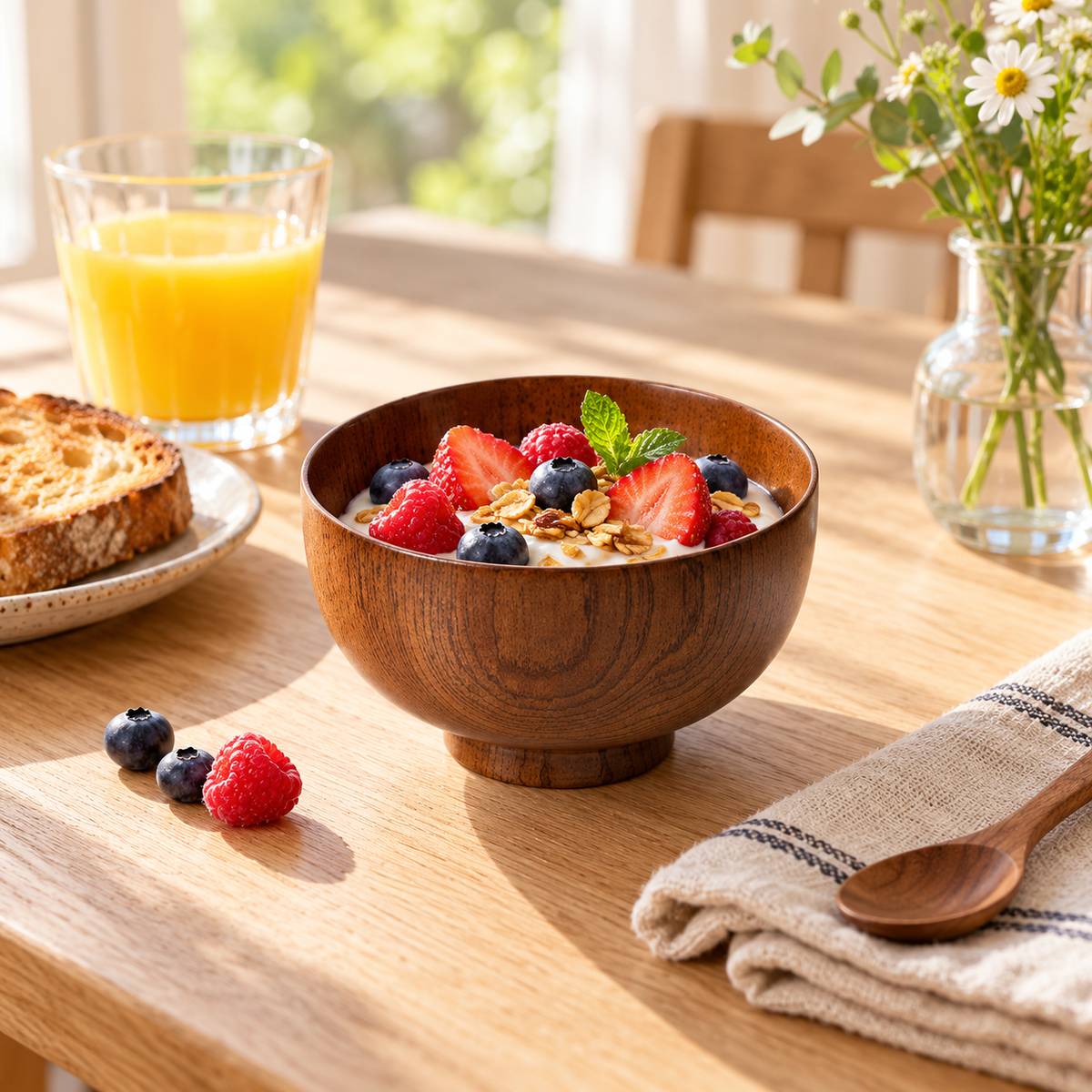 12cm Natural Jujube Wood Dining Bowl