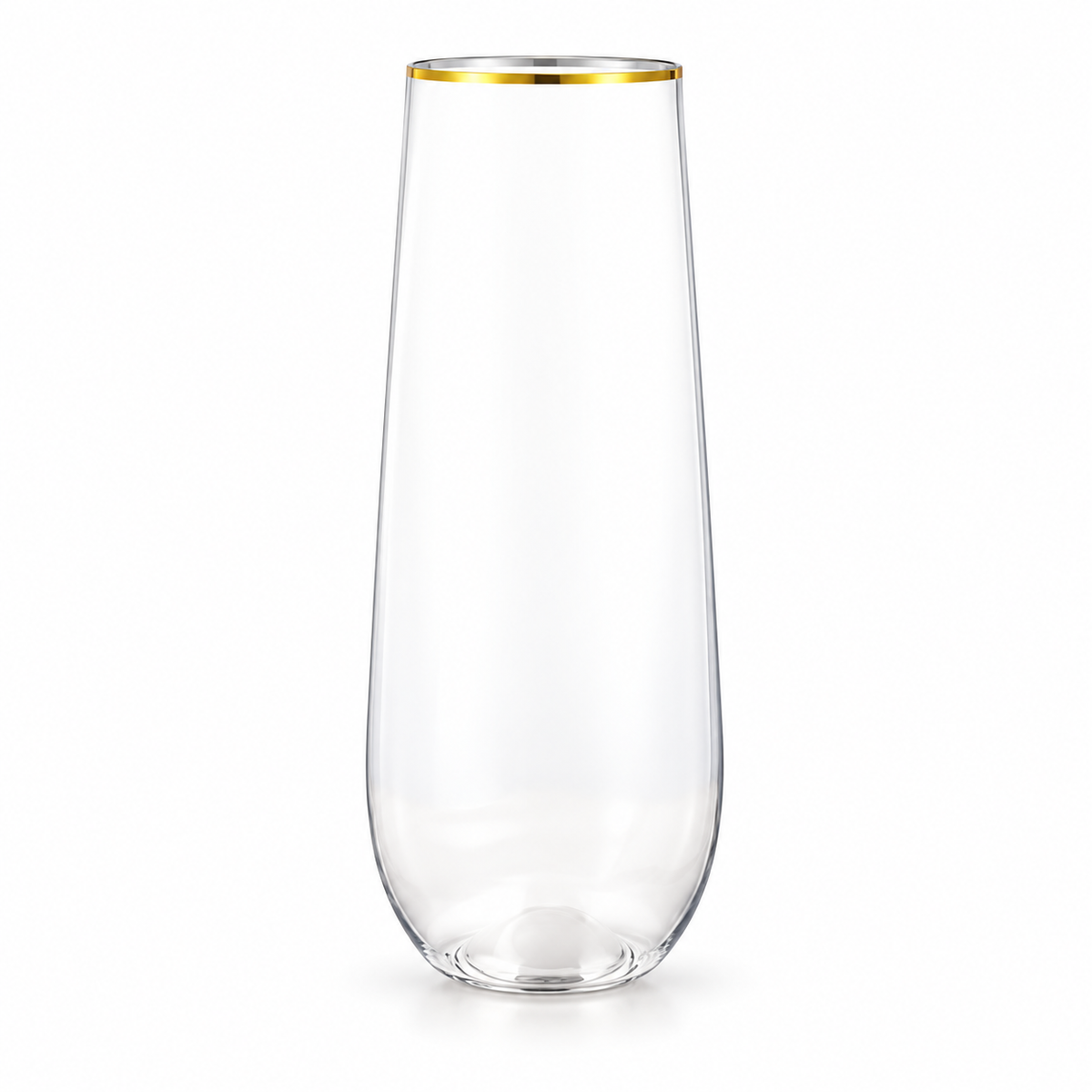 9oz Gold-Stamped Plastic Champagne Glass