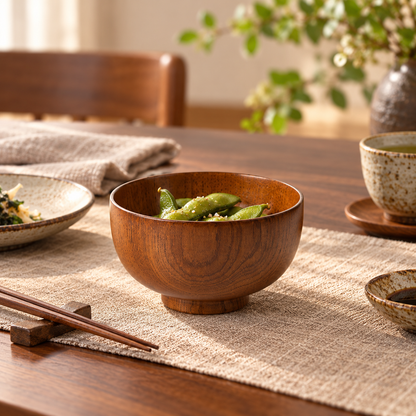 12cm Natural Jujube Wood Dining Bowl