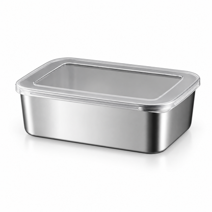 Rectangular Stainless Steel Food Storage Container with Lid
