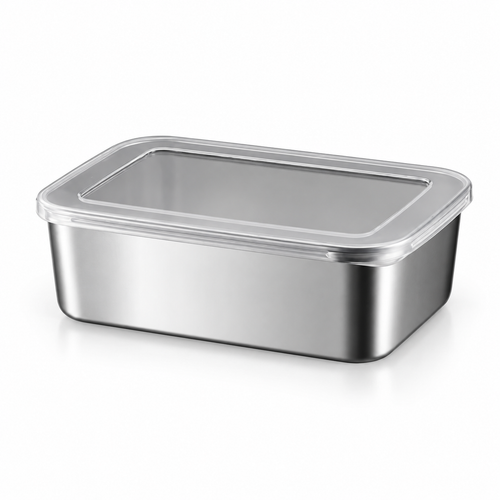 Rectangular Stainless Steel Food Storage Container with Lid