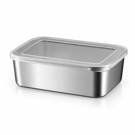 Rectangular Stainless Steel Food Storage Container with Lid