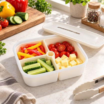 3-Compartment Food Prep &amp; Storage Container