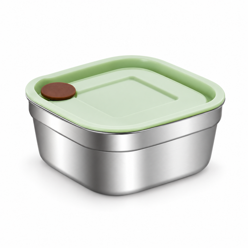 Square 304 Stainless Steel Airtight Food Container